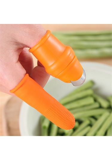 Reedark "bahçe Ve Mutfak İçin Pratik Silikon Parmak Bıçak Seti - 1 Bıçak + 5 Silikon Ped"