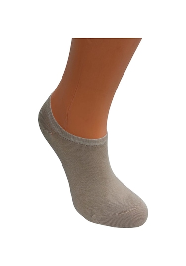 3'lü Kaliteli Modal Patik Kadın Çorap-bej Bej