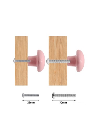 Geeksen Pembe Kalp Şekilli Seramik Dolaş Kolu - 6'lı Set, Mobilya Ve Dolap Dekorasyonu İçin