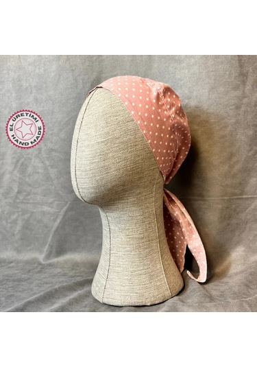 Uretti - Saime 7243 - El Yapımı Pembe Kadın Puantiyeli Bone Pembe