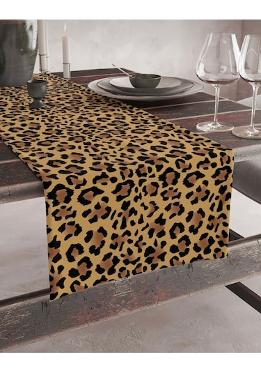 Leopar Desenli Runner 40x140 Renkli