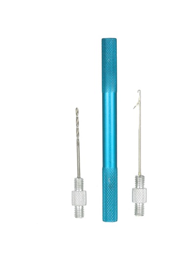 Geeksen Alüminyum Alçıklı Balık Yemi Delici Ve Düğme İğnesi Seti - Sahte Yem Ve Telli Rig Oluşturmak İçin Uygun - Mavi