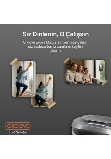 Groove Evora Max 2 Ultrasonik Spreyli Cam Silme Robotu