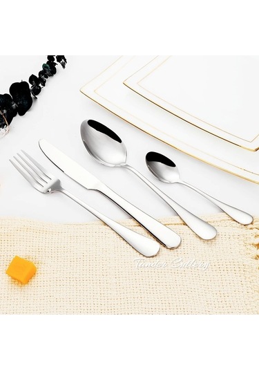 Agoodshop 16/20 Adet Altın Çatal Bıçak Takımı Siyah Yemek Takımı Paslanmaz Çelik Gold 2 Set 8pcs Gold Gold