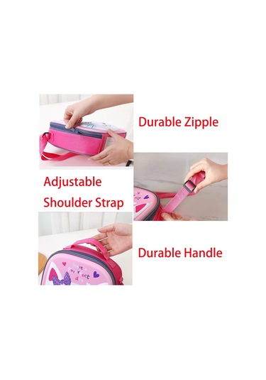 Çocuklar İçin Öğle Yemeği Çantaları, 3d Yalıtımlı Yeniden Kullanılabilir Öğle Yemeği Çantası Soğutucu Öğle Yemeği Kutusu Çok Renkli