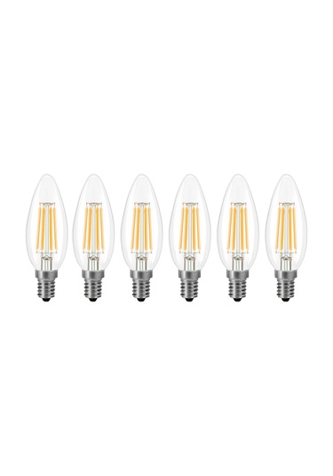 Shineyee E14 Armatürlü 4w Led Mum Işığı 2700k 6 Adet Paket C35 Modeli