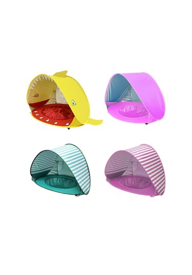 Havuzlu Bebek Plaj Çadırı Taşınabilir Katlanabilir Güneşlik Köpekbalığı Grisi Gri