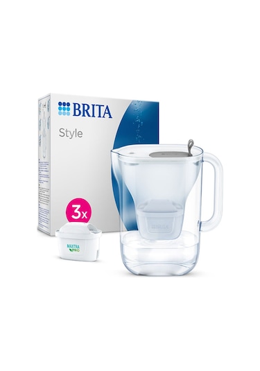 BRITA Style XL 3x Maxtra Pro All-In-1 Filtreli Su Arıtma Sürahisi  - Gri 3,6 lt