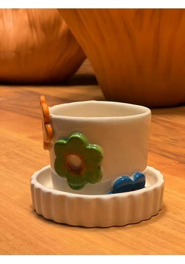 Renki Çiçekli Fincan Mug