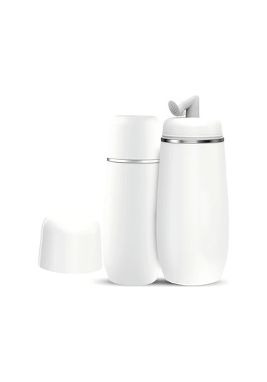 Honeybeeshop Beyaz 13 5oz 400ml Tasinabilir Peri Sisesi Seyahat Bide 400ml Kapasiteli Kadin Erkek Bebek Bezi Yikama Nozulu