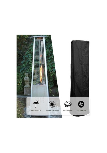 Tongxida Patio Heater Koruması, Oxford Kumaş, Su Geçirmez, Uv Dayanıklı, Çekmeceli, 221x53x61cm, Siyah Siyah