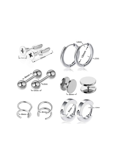 Novahub Çok Renkli Birleştirme Seti Paslanmaz Çelik Titanyum Çelik Küpe Küpe Küpe Kulak Tokası Takı Çok Renkli