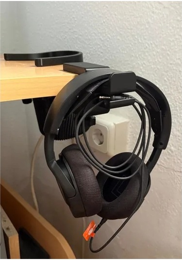 Masa Kenarı Asılabilir Kulaklık Standı, Kulaklık Tutucu Siyah