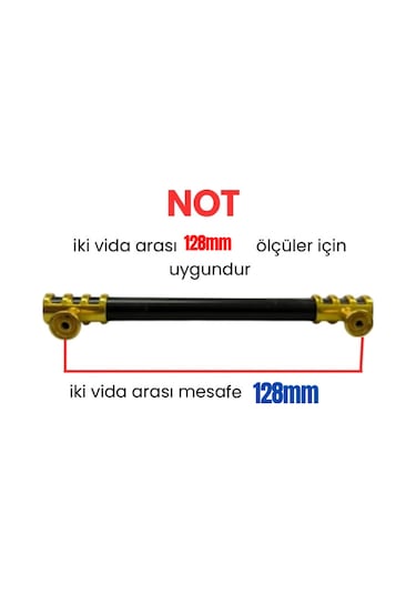 5 Adet Metal Halka Mobilya Çekmece Dolap Kulpu Altın-siyah 128mm Altın - Siyah