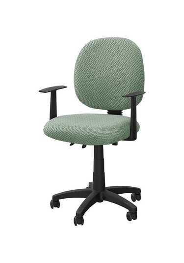 1 Set Ofis Koltuğu Kılıfları Elastikoyun Koltuğu Kılıfları Kaldırılabilir Çıkarılabilir Bilgisayar Koltuğu Kılıfı Döner Yeşil