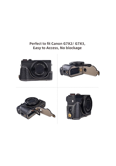 Suofeng Kahverengi Pu Kamera Çantası, Manyetik Kilit Ve Çıkarılabilir Askı İle, Canon G7x2/g7x3 Uyumlu