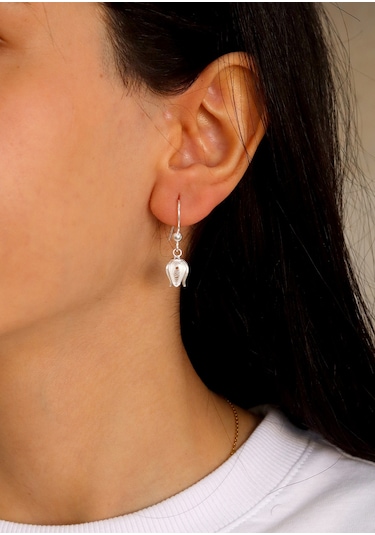 Sallantılı Lale Model 925 Ayar Gümüş Telkari Kadın Küpe 201024665 Gümüş