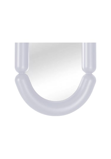 Homyl Düzensiz Makyaj Aynası Masa Üstü Aynası, Çok Yönlü Oval Şekil Beyaz