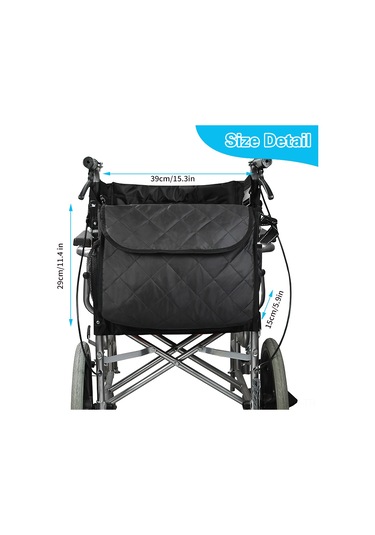 Yaozixa Tekerlekli Sandalye Çantası - Çok Cepli, Ayarlanabilir Kayışlı, Dayanıklı Ve Pratik Siyah Siyah