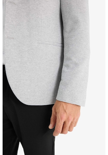 DeFacto Slim Fit Dar Kesim Astarlı Düğmeli Blazer Ceket N0503AZ25SPGR377 DeFacto Slim Fit Dar Kesim Astarlı Düğmeli Blazer Ceket N0503AZ25SPGR377