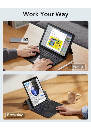 Apple Uyumlu iPad Pro 11" 2024 Ascend Serisi Klavyeli Kılıf Klavyeli Kılıf