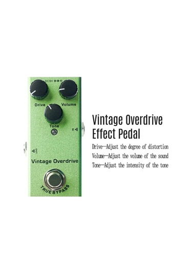 Novahub Alüminyum Gitar Overdrive Pedalı Vintage True Bypass 9.1x3.2cm Yeşil