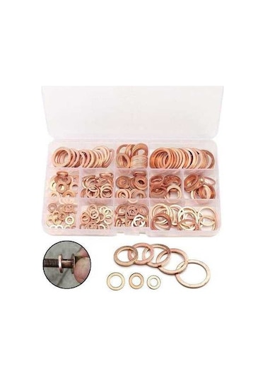 Pazly 300 Adet Bakır Conta Seti Düz Ringa Kiti