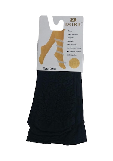 12'li Set Diz Altı Kalın Ten Göstermeyen Kadın Masaj Çorap-siyah Siyah