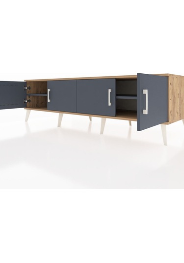 Kronos Tv Ünitesi 2 Raflı 4 Kapaklı 176x59x51 Çam-antrasit/antrasit Antrasıt/antrasıt