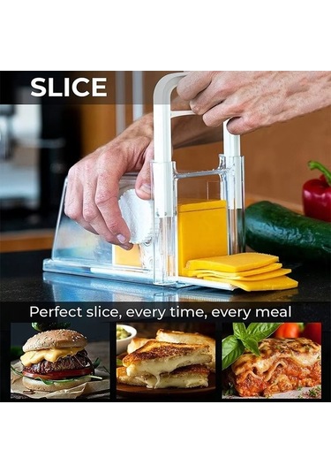 Primepickings 4'lik Peynir Doğrayıcı, Tereyağı Dilimleyici, Buzdolabı Saklama Kutusu, 3 Bıçaklı Multifonksiyonel Diğer