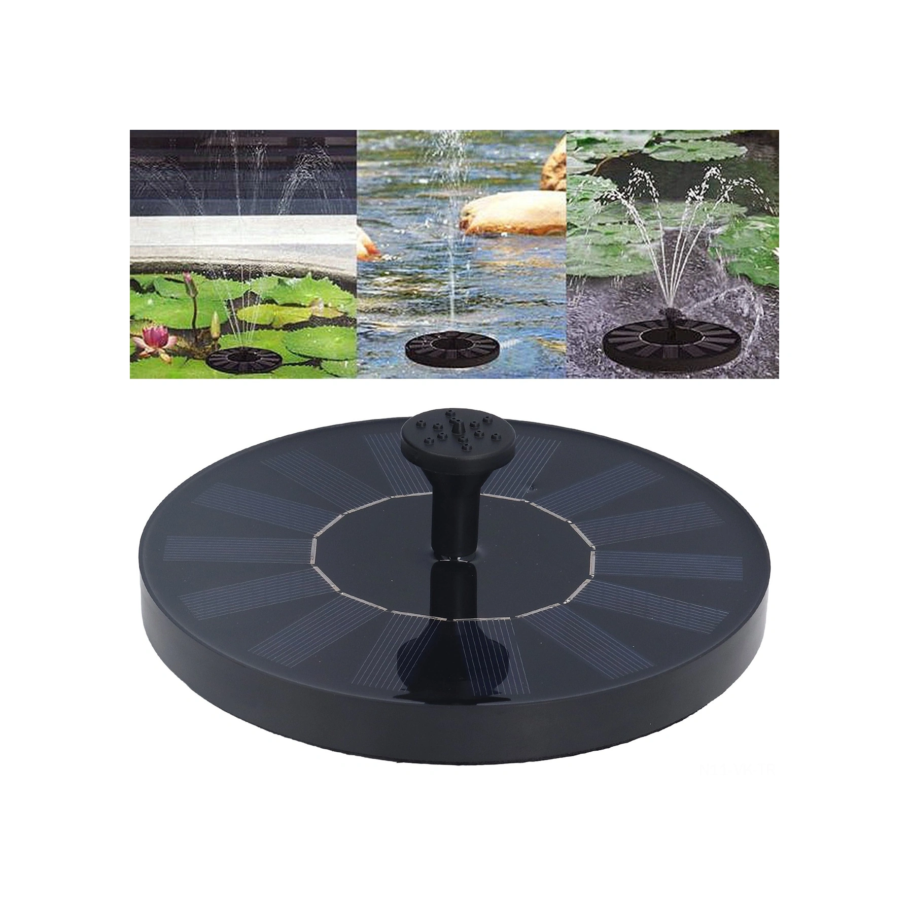 Vkemall Güneş Enerjili Süzgeçli 200l/h Fonten, Farklı Su Akışı Desenleri İçin Çeşitli Nozlüller, Abs Malzeme