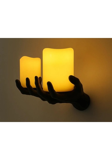 Gotik El Aplik Korku Temalı Dekoratif Duvar Mumluğu Mumsuz