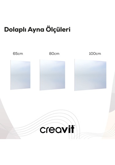 D10 80 Cm Düz Ayna Beyaz