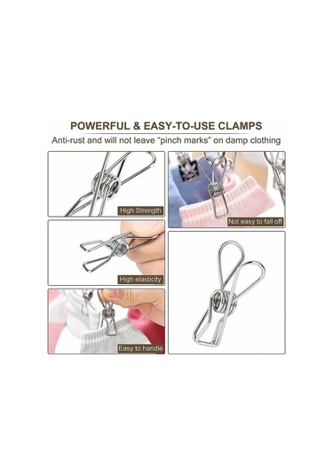 Katlanabilir Paslanmaz Çelik Çamaşır Kurutma Askısı, 20 Klipsli Yıkama Standı, Havlu, Çorap, Sütyen Ve Şapka Askısı Diğer