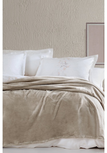 Yataş Bedding Olenna Çift Kişilik Wellsoft Battaniye - Bej