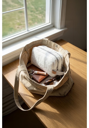 Fluffy Çift Fermuarlı Organizer Çanta Xl Gri