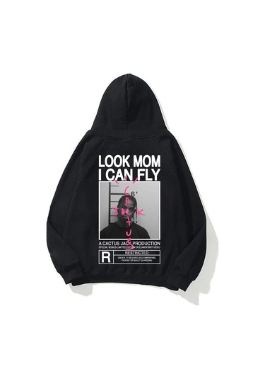 Unisex Bej Los Angeles California Baskı Kapşonlu Sweatshırt Bej