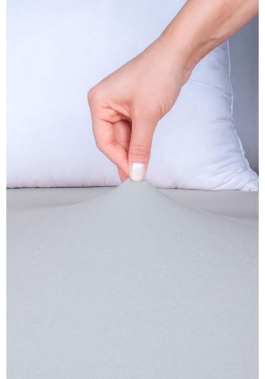 Nordqueen %100 Pamuk Tek Kişilik 100x200 Lastikli Çarşaf Gri