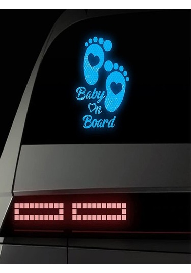 Reflektörlü Arabada Bebek Var Oto Sticker Yapıştırma