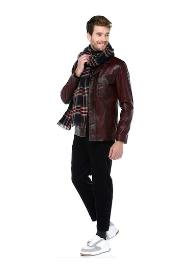 Dericlub E-1024 Hakiki Deri Erkek Ceket-Bordo