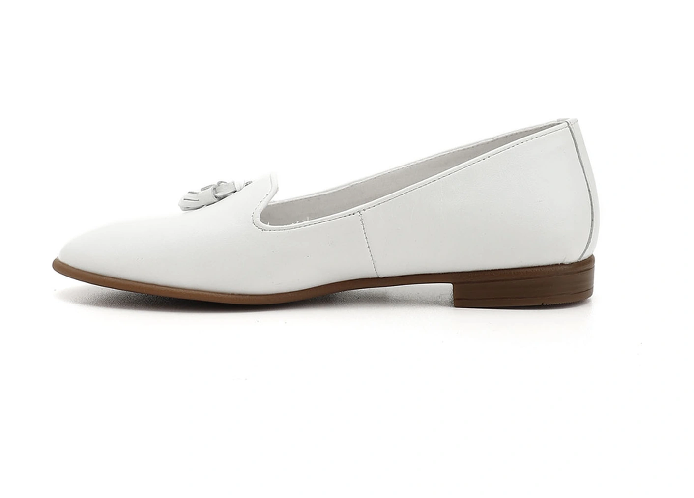 Gönderi R Kadın Beyaz Hakiki Deri Püsküllü Babet Gdza13424160 Beyaz