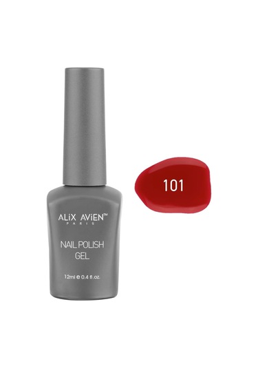 Alix Avien Kırmızı Kalıcı Oje 101-yoğun Renk Veren Jel Oje 12 Ml-nail Uv Gel Polish 101