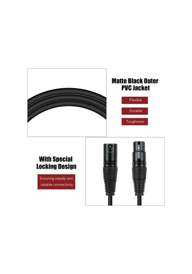 Yifomall Profesyonel Mikrofon Kablosu Xlr Erkek-bayan 24awg Bakır Telli 5m Gürültüsüz Ses Aktarımı Dayanıklı Pvc Halka