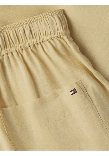 Tommy Hilfiger Ess Lınen Pull On Short Kadın Bej Şort - Ww0ww49637