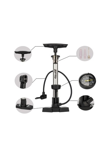 Ximistore9 Alüminyum Allyumunlu 160psı Yüksek Basınçlı Hava Pompa, Presta-schrader Valfli, Bisiklet-motosiklet-araba Topları İçin, Gümüş Renkli