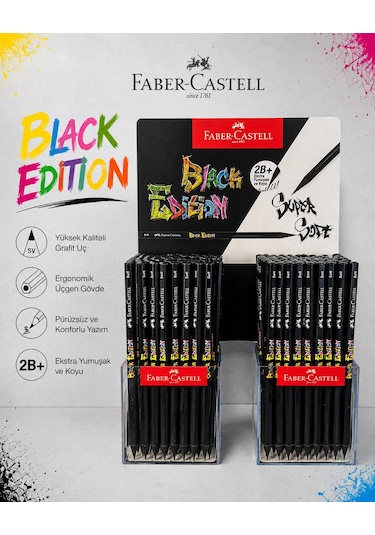 Faber-castell Black Edition Kurşun Kalem 12 Adet Yuvarlak Gövde 2b Siyah