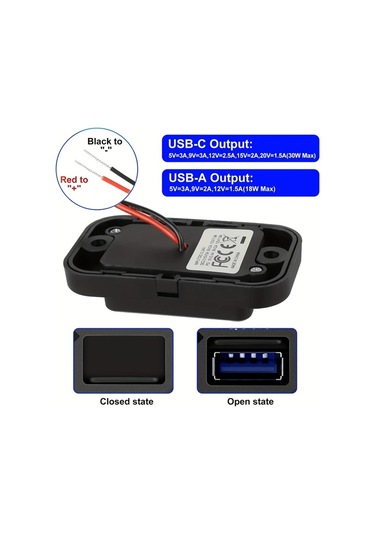Boatshop1 Clelo 2 Takım 12v 24v Rv Usb Soketi Cift Hizli Sarj Pd3 0 Tip C Ve Qc3 0 Usb A Araba Sarj Adaptoru Pil Olmadan Rv Prizleri