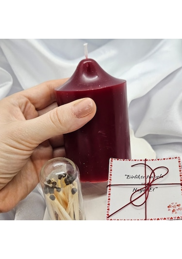 Silindir Mum Sevgililer Gününe Özel