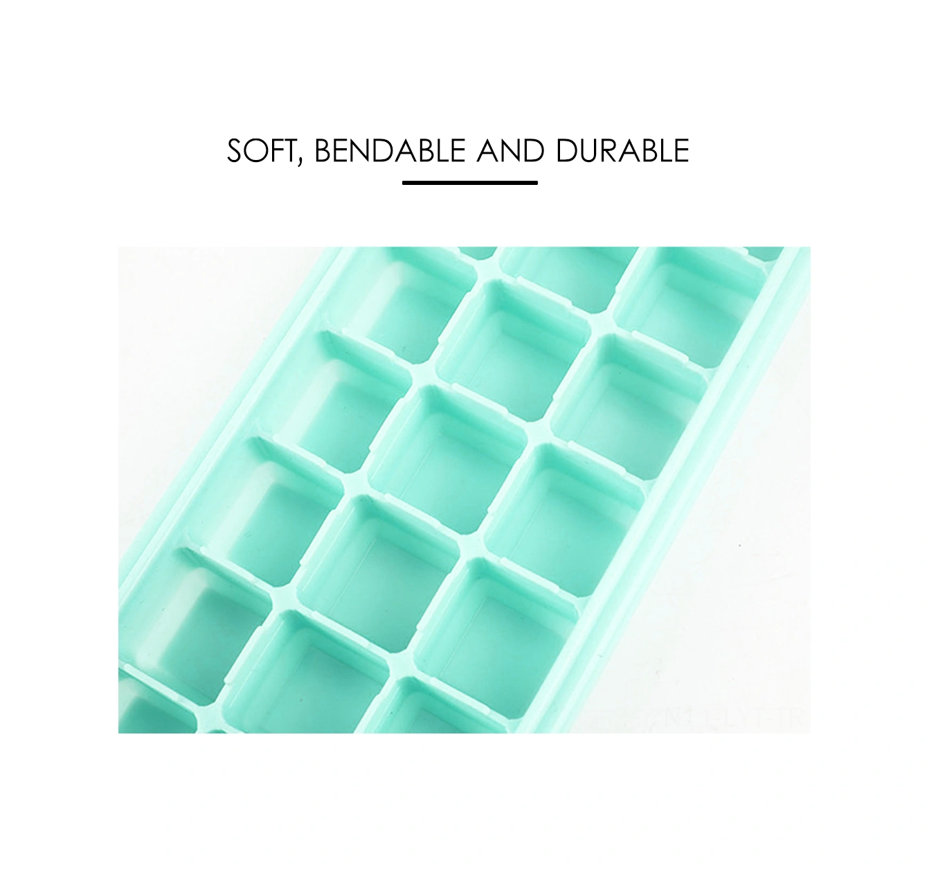 Youtek Ev Ve Bar Kullanıma Silikon Ve Pp Malzeme 24 Bölmeli Kapaklı Buzluk Yeşil Çok Renkli