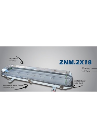 Zone 2x18w. Floresan/ 2x9w. Led Tube Beyaz Işık